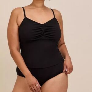 Torrid Black Studio Knit Shirred Cami Bodysuit